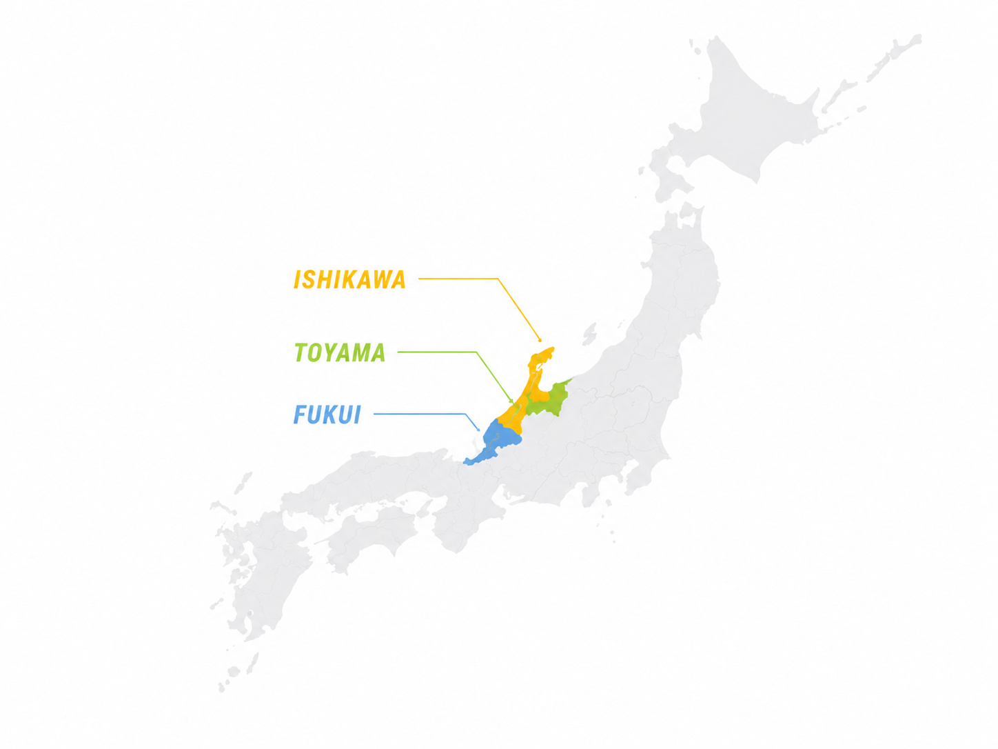 北陸3県マップ（富山・石川・福井）